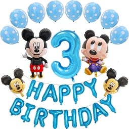 SET 12 BALOANE CU MICKEY , CIFRA SI BANNER