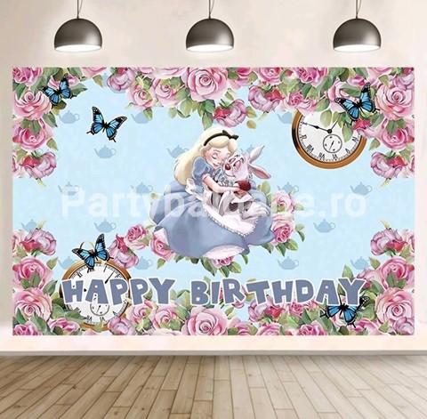 BACKGROUND TEXTIL PENTRU ARANJAMENT ARCADA ALICE IN TARA MINUNILOR - COD 328