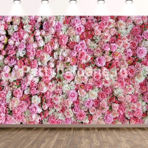 BACKGROUND TEXTIL PENTRU ARANJAMENT ARCADA FLORI ROZ SI ALBE – COD 360B