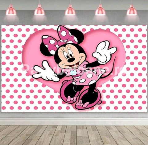 BACKGROUND TEXTIL PENTRU ARANJAMENT ARCADA MINNIE MOUSE - COD 406