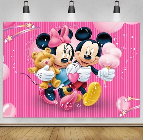 BACKGROUND TEXTIL PENTRU ARANJAMENT ARCADA MINNIE SI MICKEY COD 266