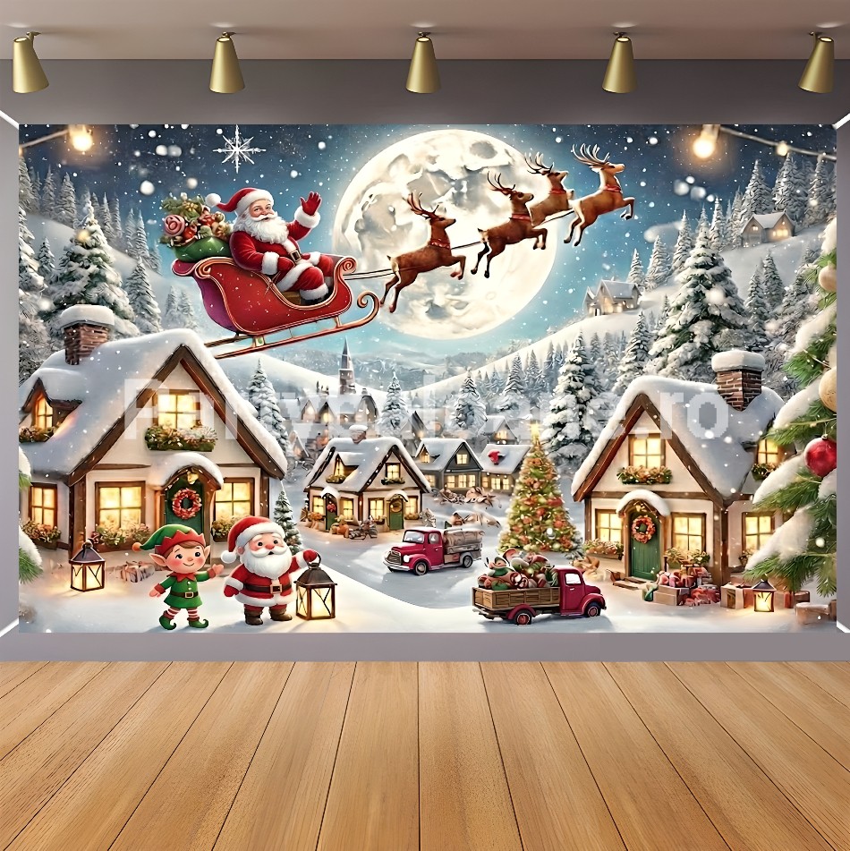 BACKGROUND TEXTIL PENTRU ARANJAMENT ARCADA - MOS CRACIUN COD 598B