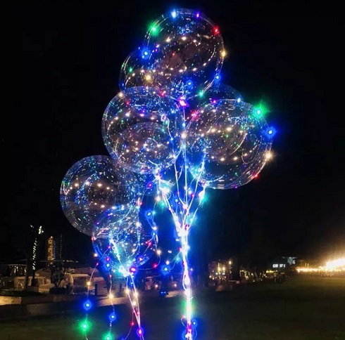 BALON BOBO CU INSTALATIE MULTICOLORATA LED PE BATERII