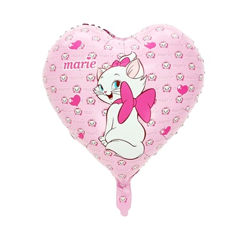 BALON FOLIE INIMA ROZ PISICA MARIE - 45 CM