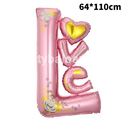 BALON FOLIE LOVE ROZ PAL - 110 CM