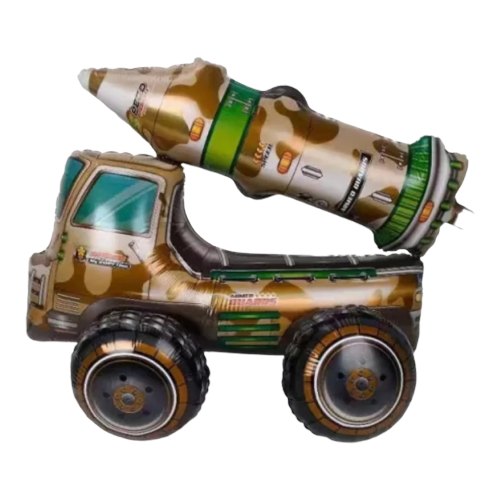Balon Folie 3D Vehicul de Explorare Camuflaj 62 cm Balon din folie metalizata cu design 3D in forma de masina de teren off-road cu imprimeu camuflaj