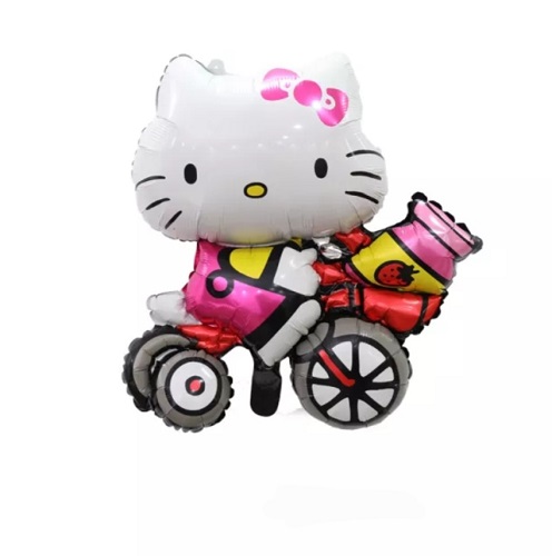 BALON FOLIE PERSONAJ HELLO KITTY PE BICICLETA 80 CM