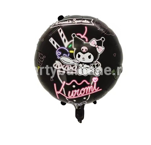 BALON FOLIE ROTUND HELLO KITTY SANRIO KUROMI NEGRU - 45 CM