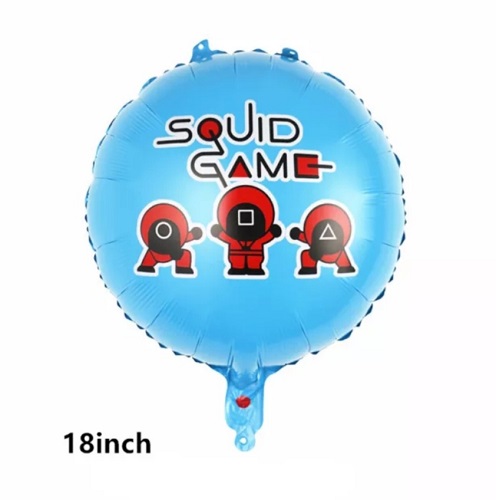 BALON FOLIE ROTUND SQUID GAME 45 CM BLEU