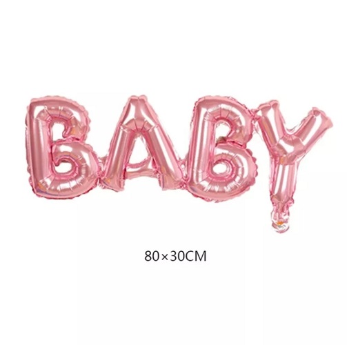 BALON FOLIE SCRIS BABY - ROZ 80 CM