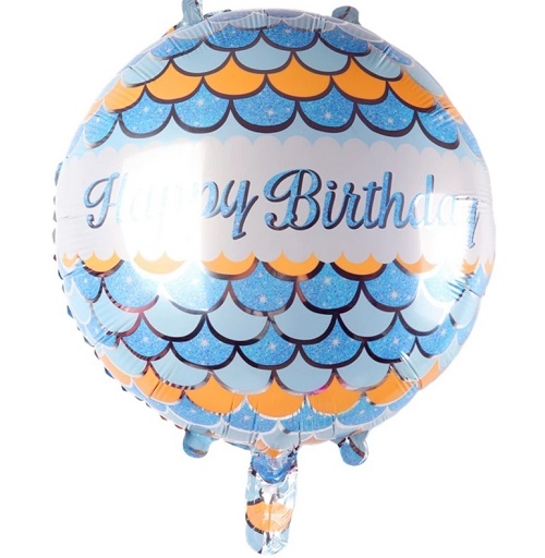 BALON LATEX HAPPY BIRTHDAY ALBASTRU