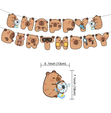 BANNER HAPPY BIRTHDAY - CAPIBARA