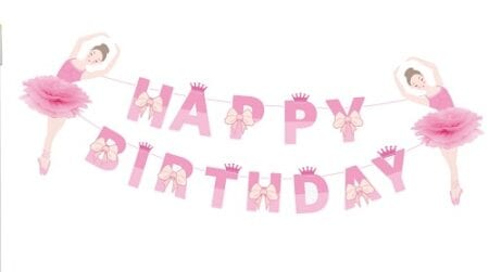 BANNER HAPPY BIRTHDAY CU BALERINE