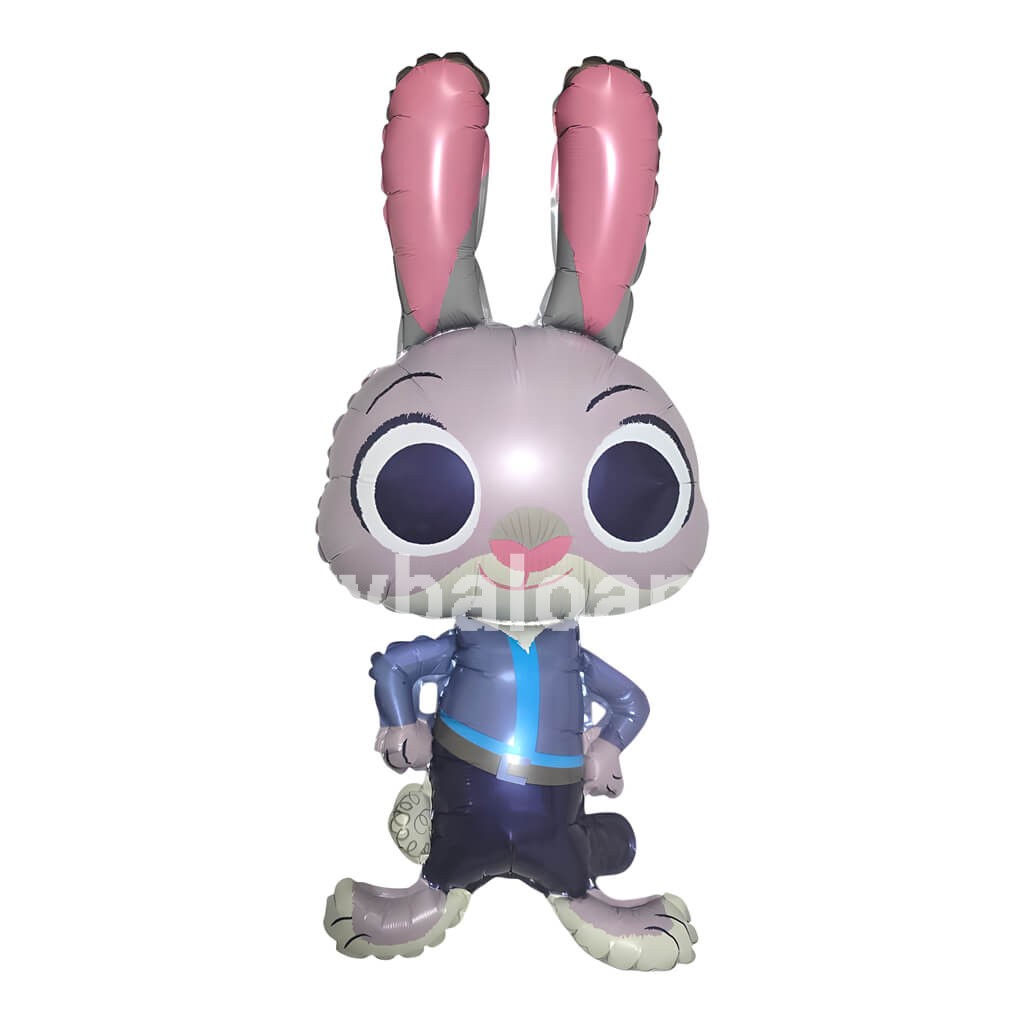 Balon Folie Figurina Judy Hopps Zootopia 82x38 cm Balon din folie metalizata tip figurina cu iepurasul Judy Hopps din Zootopia design simpatic cu ochi mari dimensiuni 82x38 cm pentru heliu sau aer.