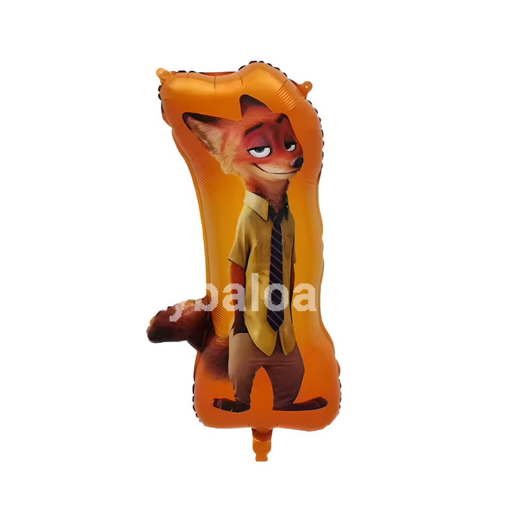 Balon Folie Figurina Nick Wilde Zootopia 74x45 Balon din folie metalizata tip figurina cu vulpoiul Nick Wilde din animatia Zootopia dimensiuni 74x45 cm pentru umflare cu heliu sau aer.cm