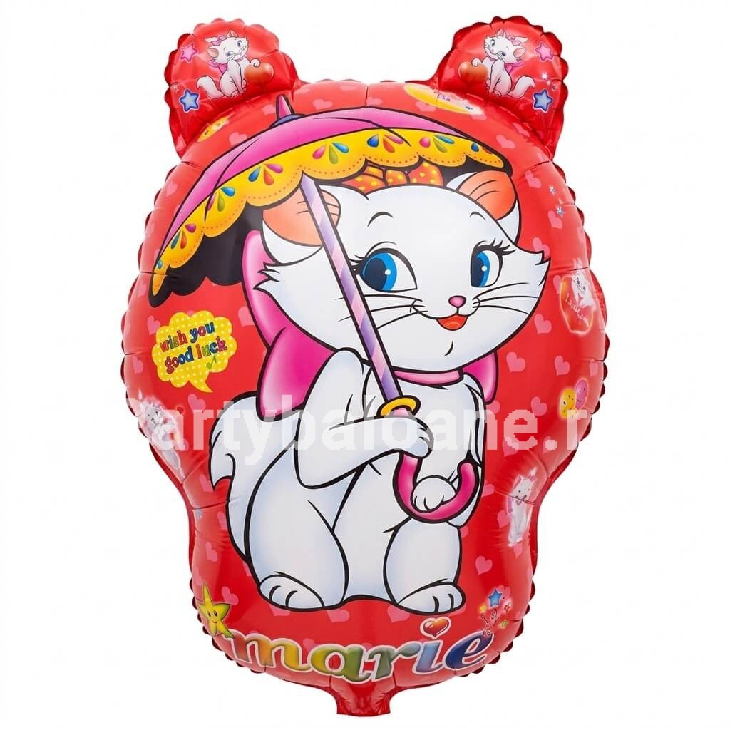 Balon Folie Pisica Marie Pisicile Aristocrate Rosu 60 cm Balon din folie metalizata culoare rosie ilustrand personajul Pisica Marie din Pisicile Aristocrate
