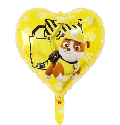 Balon folie inima Patrula Catelusilor Rubble 45 cm