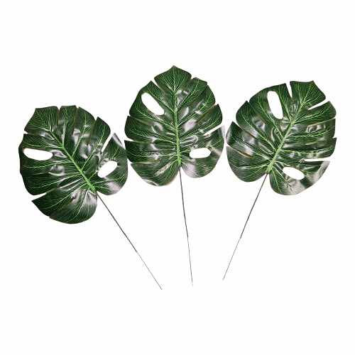 Frunză Artificială Monstera (38 cm) | Decor Tropical și Arcade Baloane Frunza artificiala Monstera de culoare verde vibrant