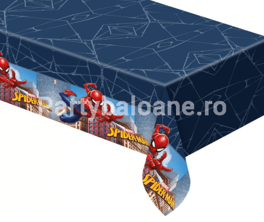 Față de Masă Spiderman Crime (120x180 cm) - Decor Petrecere Fata de masa party din folie de plastic cu imprimeu Spiderman Crime dimensiune 120x180 cm Procos pentru aniversari copii.