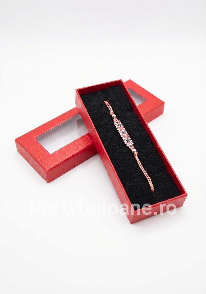 Mărțișor Premium Brățară în Cutie Cadou - Modele Norocoase 1 Martie Model 6 Martisor premium bratara cu perle si talismane norocoase in cutie rosie cadou 1 martie