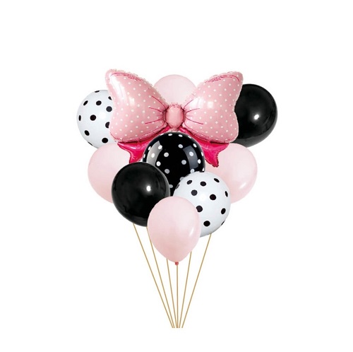 SET 10 BALOANE CU FUNDA ROZ