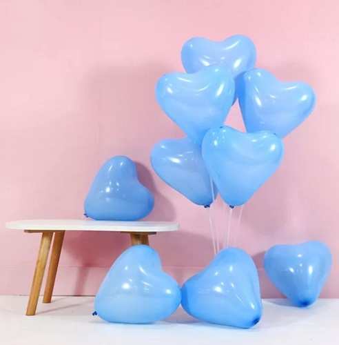 SET 25 BALOANE LATEX 25 CM INIMA BLEU