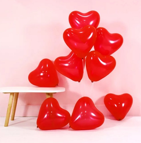 SET 25 BALOANE LATEX 25 CM INIMA ROSU