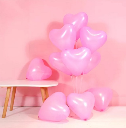 SET 25 BALOANE LATEX 25 CM INIMA ROZ
