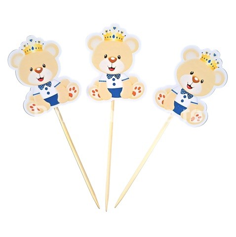 SET 12 SCOBITORI DECORATIVE – URSULET CU CORONITA
