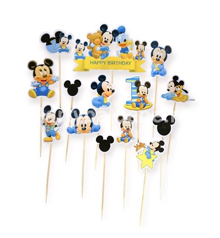 SET 14 TOPPERE PENTRU TORT – BABY MICKEY - 1 AN
