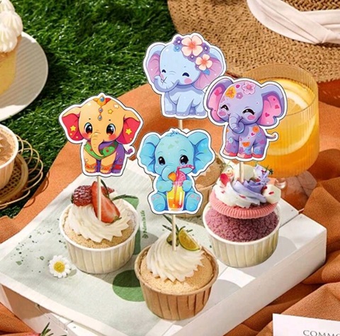 Set 24 Toppere Decorative Elefanti