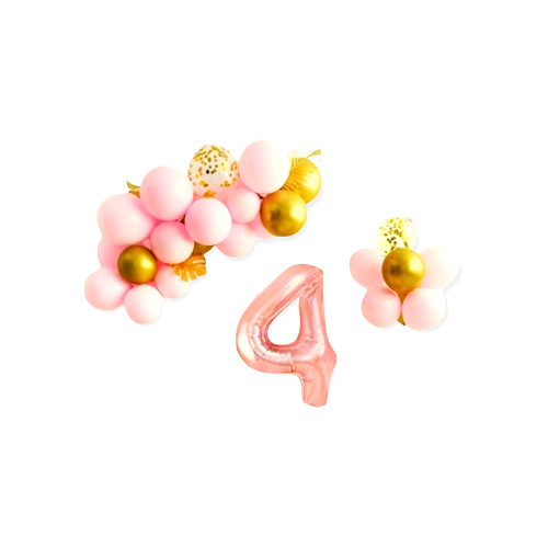 SET SEMIARCADA BALOANE CU CIFRA 4 - 70 CM