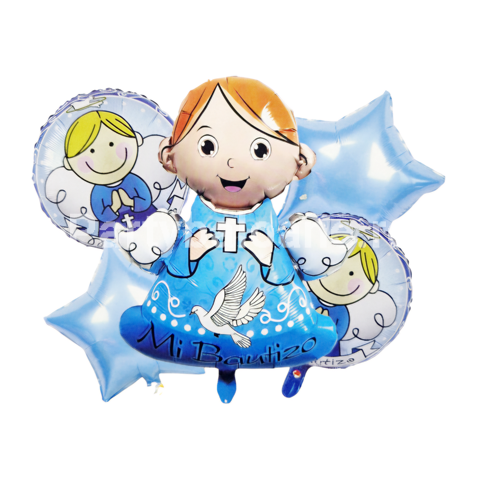 SET 5 BALOANE FOLIE INGERAS BLEU