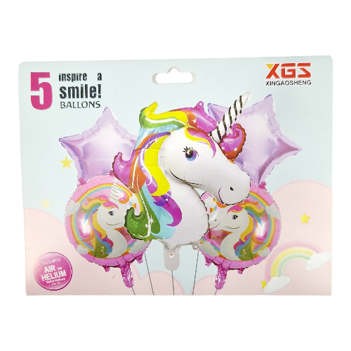SET 5 BALOANE FOLIE UNICORN