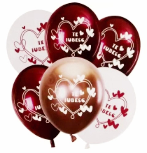 SET 6 BALOANE LATEX TE IUBESC IN NUANTE DE ALB