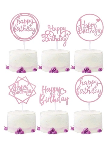 Set 6 Toppere Tort Happy Birthday Roz