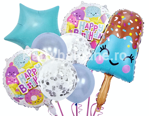 SET 8 BALOANE FOLIE SI LATEX INGHETATA PE BAT