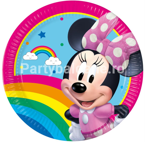 SET 8 FARFURII DIN CARTON MINNIE RAINBOW 23 CM