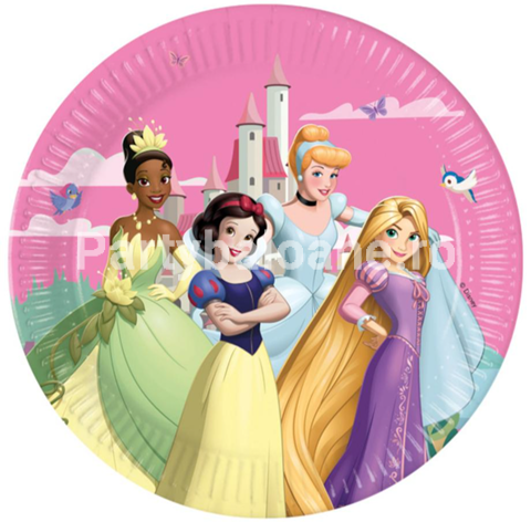 Farfurii Party Prințesele Disney (Set 8 buc) - Decor Masă 23cm Set 8 farfurii party din carton cu imprimeu Prințesele Disney (Cenușăreasa