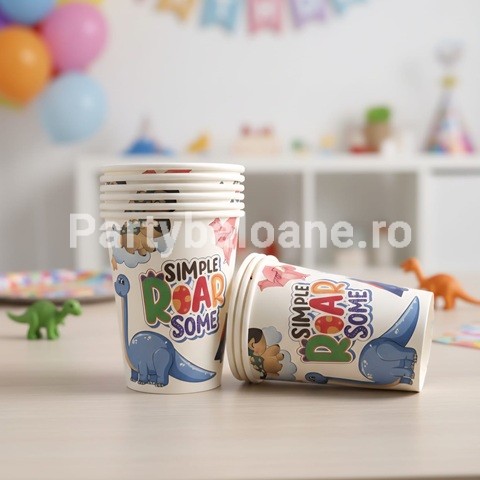 SET 8 PAHARE DINOZAURI ROAR 200 ML