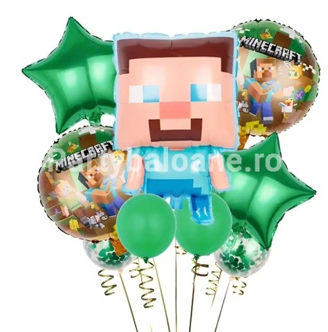 SET 9 BALOANE FOLIE SI LATEX - MINECRAFT
