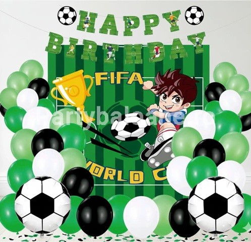 SET ARANJAMENT BALOANE HAPPY BIRTHDAY FOTBAL CU BACKGROUND INCLUS