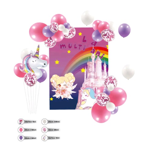 SET ARANJAMENT BALOANE TEMATICA UNICORN