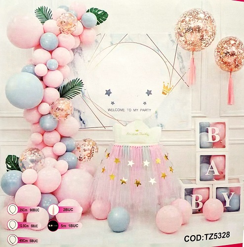 SET GHIRLANDA BALOANE IN NUANTE DE ROZ MACARONS