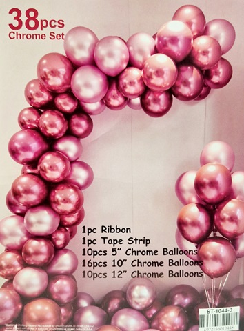 SET GIRLANDA CU BALOANE CHROME ROZ