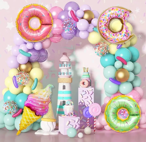 SET GIRLANDA CU BALOANE IN NUANTE PASTELATE - TEMATICA GOGOASA