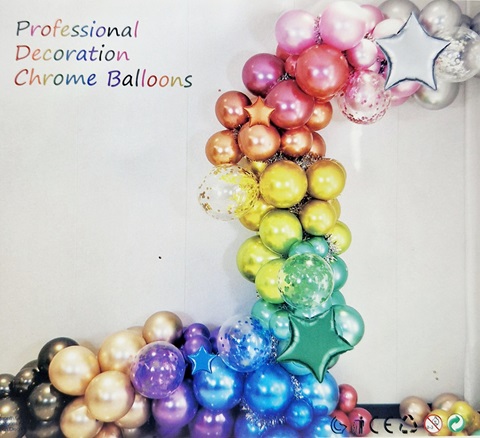 SET GIRLANDA CU BALOANE MULTICOLOR CHROME