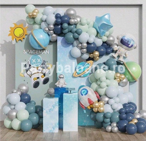 SET GIRLANDA CU BALOANE TEMATICA ASTRONAUTI COD 521