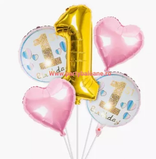 SET 5 BALOANE FOLIE CU CIFRA 1