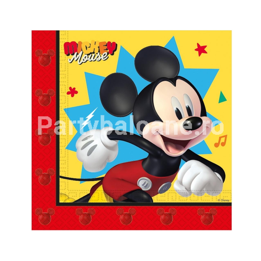 Șervețele Party Mickey Jump Fun (20 buc) - Decor Masă 33x33cm Disney Set 20 șervețele party din hârtie 2 straturi cu design Mickey Jump Fun dimensiune 33x33 cm pentru aniversari copii.